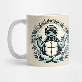 Hippie Meditating Turtle Mug